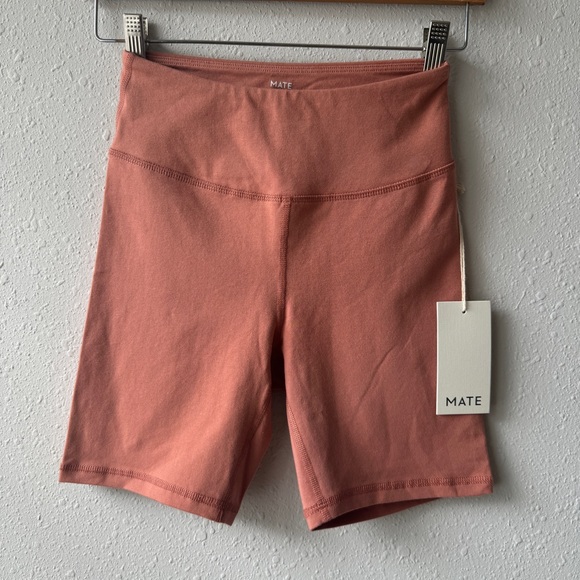NWOT size S Pink Terra-cotta Bike Shorts - MATE the Label - Picture 1 of 5